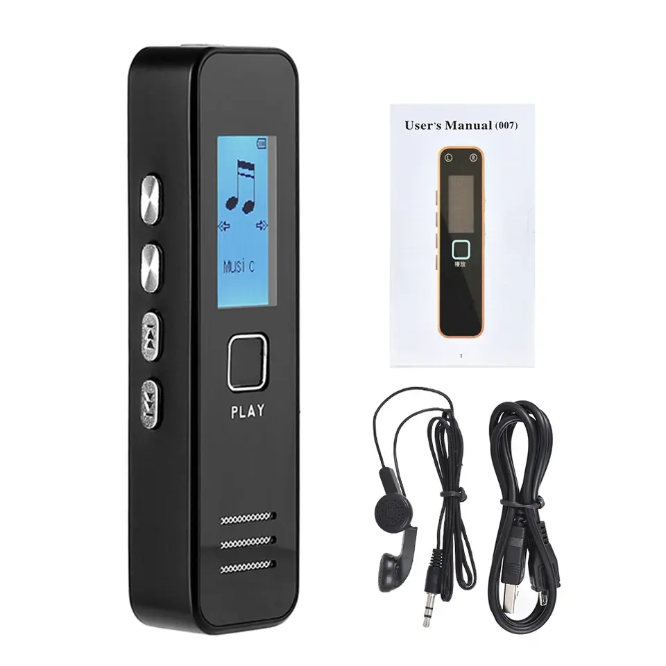 64 Gb Ses Kayıt Cihazı Sese Duyar Sensörlü Led Ekranlı,mp3
