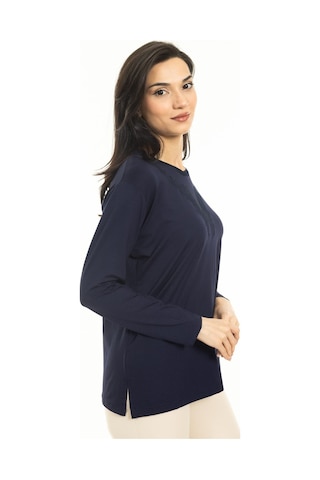 Yeni Sezon Kadın Orta Yaş ve Üzeri Yeni Desen Triko Yaka Likralı Anne Penye Bluz 30520-lacivert