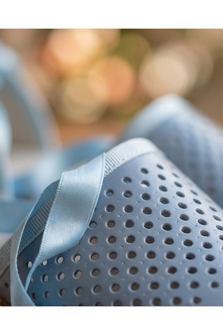 Futsishoes Peony Modern Bilekten Bağlama Mavi Hakiki Deri Kadın Espadril