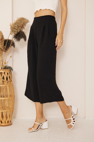 Darlin Moda Siyah Yüksek Bel Bol Paça Pantolon Dm3003 Siyah