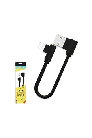 Ally Apple, Uyumlu iPhone Lightning Eğik Başlı Halat Usb Kablo 20cm- 5775 Standart