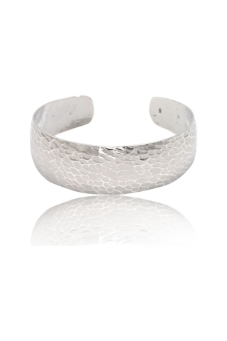 Çekiç Dövme İşlemeli 925 Ayar Saf Gümüş Kadın Bilezik 201024311 Gümüş