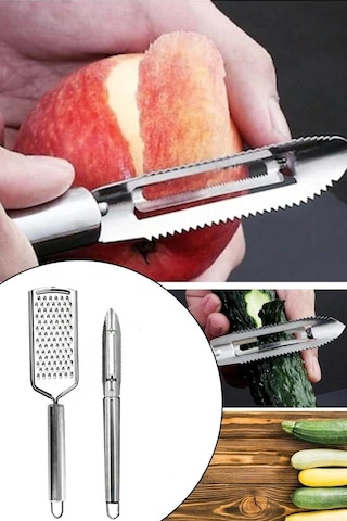 El Rendesi Ve Soyacak Oyacak Seti Kabak Oyucu Patates Soyucu Sebze Doğrayıcı Öğütücü Mutfak Rendesi Diğer