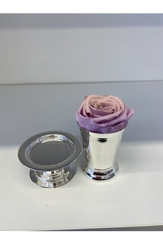 Gül Kovası Ve Lokumluk Set Gümüş Pirinç