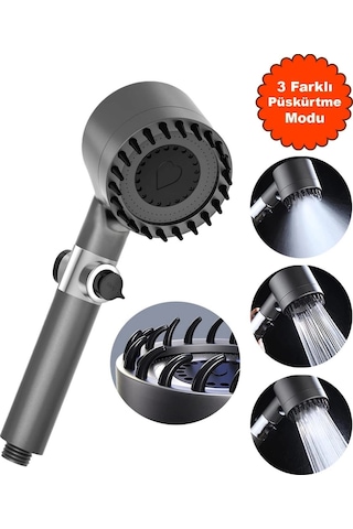 Luxe Hydroturbo 3 Mode Duş Başlığı Filtreli, Kireç Önleyici, Yüksek Basınçlı Masaj Çok Renkli