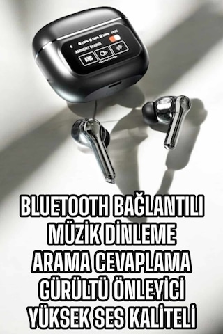 Bluetooth Kulaklık Kablosuz Ekranlı Anc/enc Destekli Dokunmatik - Lisinya Diğer
