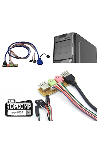 Ropcomp Pc Ön Panel Usb2/3 + 3.5mm Port Kulaklık + Mikrofon Kablo