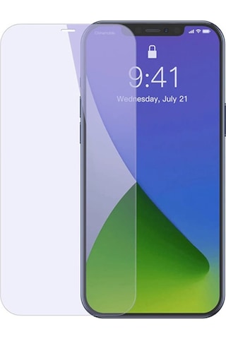 Baseus Apple Uyumlu   iPhone 12 Pro Max 6.7 0.3Mm Antiblue Light Tempered Cam Şeffaf