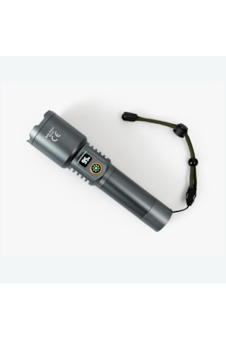 Gold Police GP-217 Uzun Menzilli Şarjlı El Feneri 3000 Lümen Gri