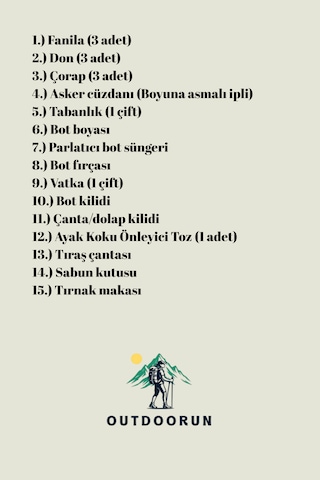 Outdoorun 3'lü Askerlik Seti Fanila Don Çorap Ve 27 Parça Askesuar - Temel Ve Bedelli Askerlik Malzemeleri Haki