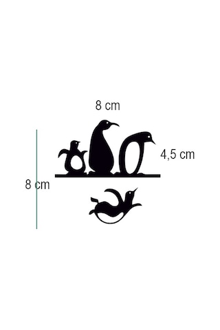 4 Adet Penguenler Priz Sticker