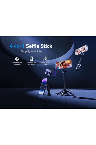 Kamera Ayağı Taşınabilir Aparat İçerik Aracı Ss22 Tripod Manyetik Bluetooth Selfie Çubuğu