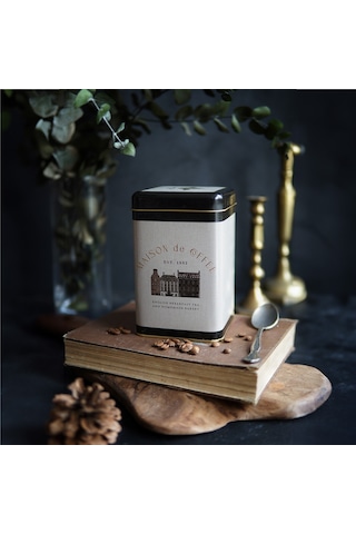 Azura Coffee Desenli Kare Metal Saklama Kabı 10.5 x 10.5 x 16 CM 1.7 L Çok Renkli