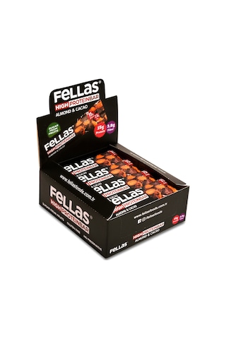 Fellas Yüksek Protein Bar - Bademli 45g x 12 Adet
