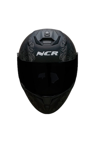 NCR M70 Sv Rapid Camlı Ece Belgeli Kapalı Motosiklet Kask Desenli Mat Siyah