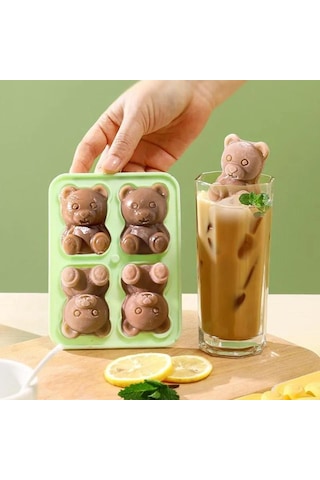 Yuntech01 Mint Yeşili Fare Desenli Buzluk Kalıbı - Evde Pratik Buz Hazırlama Aleti Çok Renkli