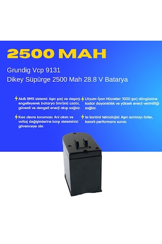 Grundig Vcp 9131 Dikey Süpürge 2500 Mah Dijital Batarya Uyumlu Uzun Ömürlü Pil