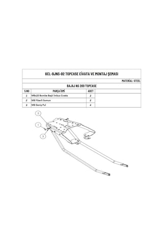 Moto Üçel Bajaj Pulsar Ns200 Ve Ns125 Uyumlu Çanta Demiri