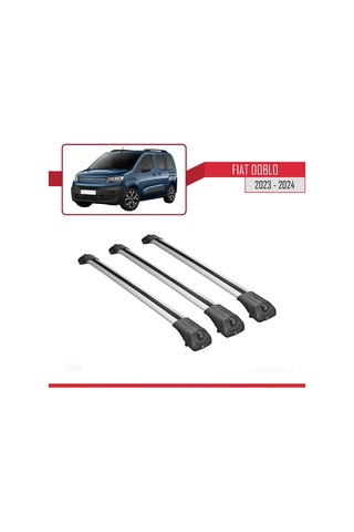 Fiat Doblo 2023 Ve Sonrası İle Uyumlu Ace-1 Ara Atkı Tavan Barı Gri 3 Adet Bar