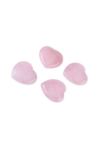 Shineyee 4 Adet Doğal Pembe Kuvars Kalp Şekli, 25x25x10mm, Polished Kaliteli, Romantik Hediye, Kristal Severler İçin