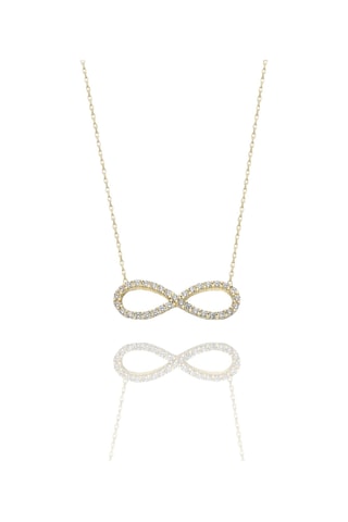 Klasik Sonsuzluk Çok Şık 14 Ayar Altın Kolye