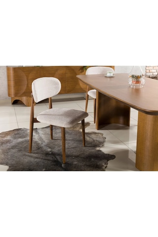 Bella Yemek Odası Takımı Yemek Masası + 4 Adet Sandalye Kahverengi