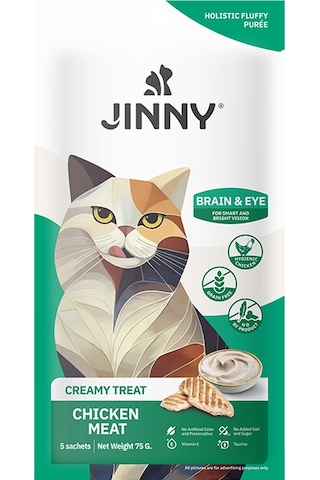 Jinny Tavuklu Beyin Ve Göz Destekli Creamy Kedi Ödülü 5x15 Gr Jinny Tavuklu Beyin Ve Göz Destekli Creamy Kedi Ödülü 5x15 Gr