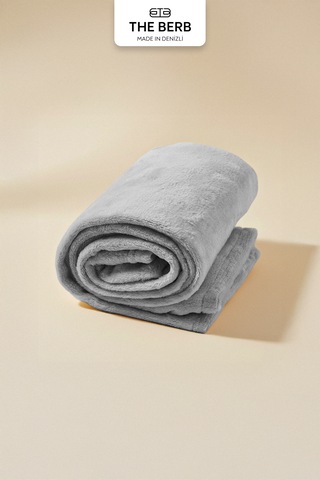 Çift Kişilik Welsoft Battaniye 200x220 Cm Ultra Yumuşak 6 Farklı Renk Seçeneği Açık Gri
