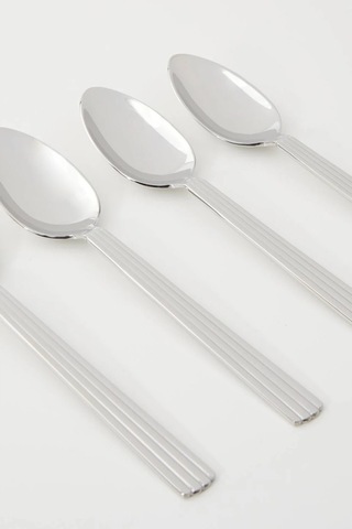 Georg Jensen Bernadotte Lüks Tasarım 16 Parça Çelik Çatal-bıçak Seti Gümüş