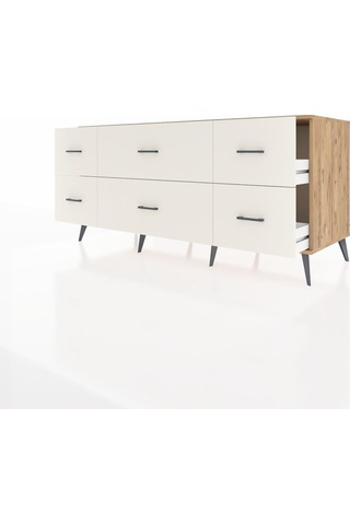 Kronos Konsol 6 Çekmeceli 176x59x83 Çam-aytaşı/aytaşı Atlas Çam