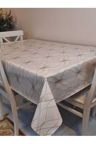 Elyaflı Pvc Masa Örtüsü Modern, Dayanıklı, Silinebilir Ve Şık Görünüm Mrl205 Bej