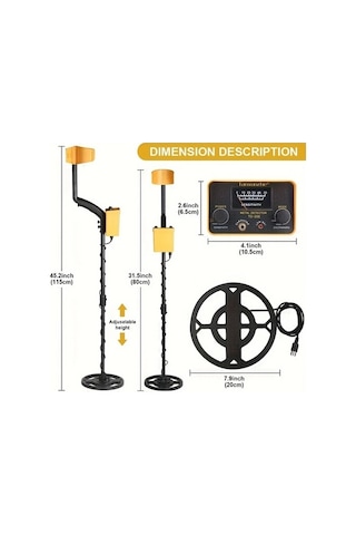 Besthome1 Dream011 Siyah 8 Hassas Metal Dedektörü: 6 Mod, Dayanıklı Plastik Gövde, Ergonomik Sap