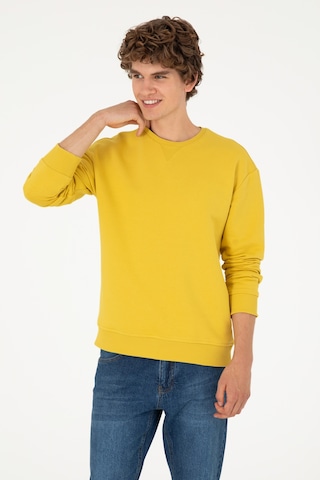 U.S. Polo Assn. Erkek Bisiklet Yaka Sarı Basic Şardonlu Sweatshirt 50295148-VR094
