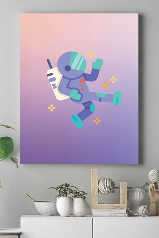 Pster15270 Uzay Temalı Çocuk Odası Kanvas Tablo 5 40 X 60