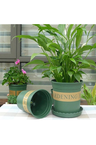 1 Galon Saksılar Bitki Fidanlık Saksıları Plastik Saksılar Tepsili Yaratıcı Galon Saksıları, Boyut: 17.5 16 16cm