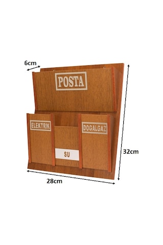 Ahşap Ortak Fatura Ve Posta Kutusu 2 Renk Ceviz Akça (417079355)