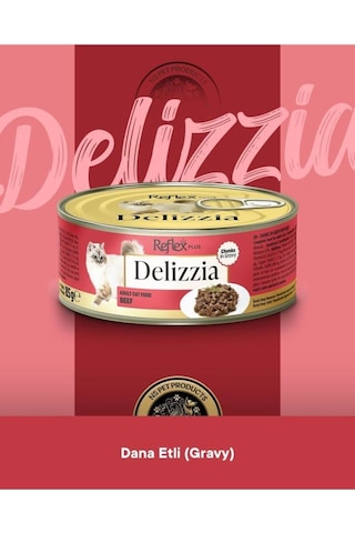 Reflex Plus Delizzia Yetişkin Dana Etli Gravy Kedi Maması 24x85 Gram