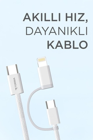 Torima U16 2 İn 1 Type-C To Type-C And Ligthning 100 CM 65 W Hızlı Şarj Ve Data Kablosu
