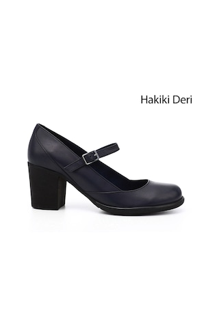 Gönderi(R) Gönderi R Kadın Lacivert Antik Kalın Topuklu Mary Jane Hakiki Deri Ayakkabı Gdza13424136 Lacivert