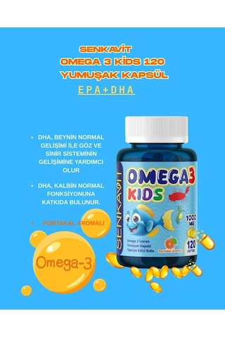 Senkavit Omega 3 For Kids Portakal Aromalı 120 Li Softjel