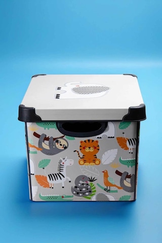 Style Box Animals Desenli 20 L Dekoratif Oyuncak Ve Saklama Kutusu Çok Renkli