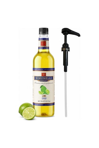 Simoenlli Kahve Şurubu Lime Aromalı Şurup 700 ML + Pompa Simonelli