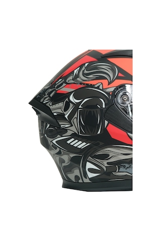 Gp Nero Mks003-mbb3o Güneş Vizörlü Şeffaf Full Face Motosiklet Kaskı Siyah Kırmızı Gri