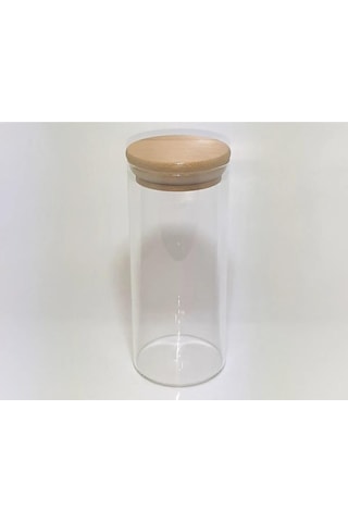 Mien 450 ML Bambu Kapaklı Cam Kavanoz Mien-6515