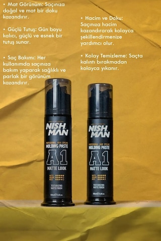 Saç Şekillendirici Ultra Mat Oynanabilir Pompalı Wax A1 - 100 Ml