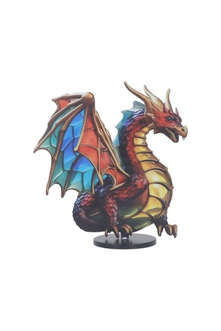 Fortunelane Renkli Metal Kral Ejderha Figürü - Ev Dekorasyonu Masaüstü Heykeli, Dayanıklı Kumaş İle Ev, Ofis Ve Hediye İçin