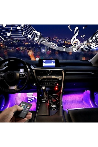 Peugeot 308 Uyumlu Araç İçi Ayak Altı 12 Led Müziğe Duyarlı Led Lambası Model776