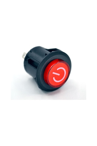 26mm Yaylı Plastik Buton Anahtar Kırmızı Power Logolu Işıksız