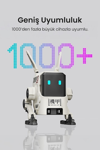 GravaStar Alpha65 Beyaz Robot Figürlü 65W Hızlı Şarj Adaptörü
