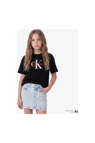 Calvin Klein Seasonal Monologo Çocuk Siyah T-shirt-16143